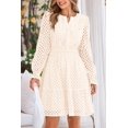 thumbnail image 2 of Minivestido PRETTYGARDEN 2025 para mujer, manga larga, cuello en V, blanco, 2 of 9