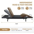 thumbnail image 2 of Sha Cerlin Upholstered Full Size Ergonomic Electric Adjustable Bed Base Frame with Upgraded Motor 2.0, Wireless Remote Control & Foot Incline, Zero-Gravity, 2 of 12