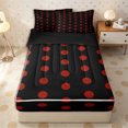 thumbnail image 2 of Erosebridal Gothic Red Polka Dot Zipper Full Size Comforter Sets with Fitted Sheet and 2 Pillowcases,Bold Crimson Round Zipper Bedding Set,Scarlet Black,4pcs,Black Reversible, 2 of 6
