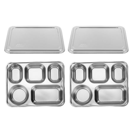 

Frcolor 2 sets of Divided Plate Five Grids Food Storage Plate Divided Holder Home Plate