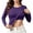 Purple, variant on Women's Crew Neck Long Sleeve T Shirt with Built in Padded Bra, U Neck Basic Layering Top with Soft Stretchy Fabric, for Summer Daily Wear or Casual Home Comfort Beige L