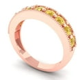 thumbnail image 2 of 0.81 ctw Wedding Band for Women - 14K Rose Gold Natural Citrine Stackable Eternity Ring, 2 of 6
