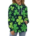 thumbnail image 4 of Green Clover Pattern 3D Print Hoodie Men Women Autumn Thin Pullover Sweatshirt Vintage Streetwear Tops, 4 of 6