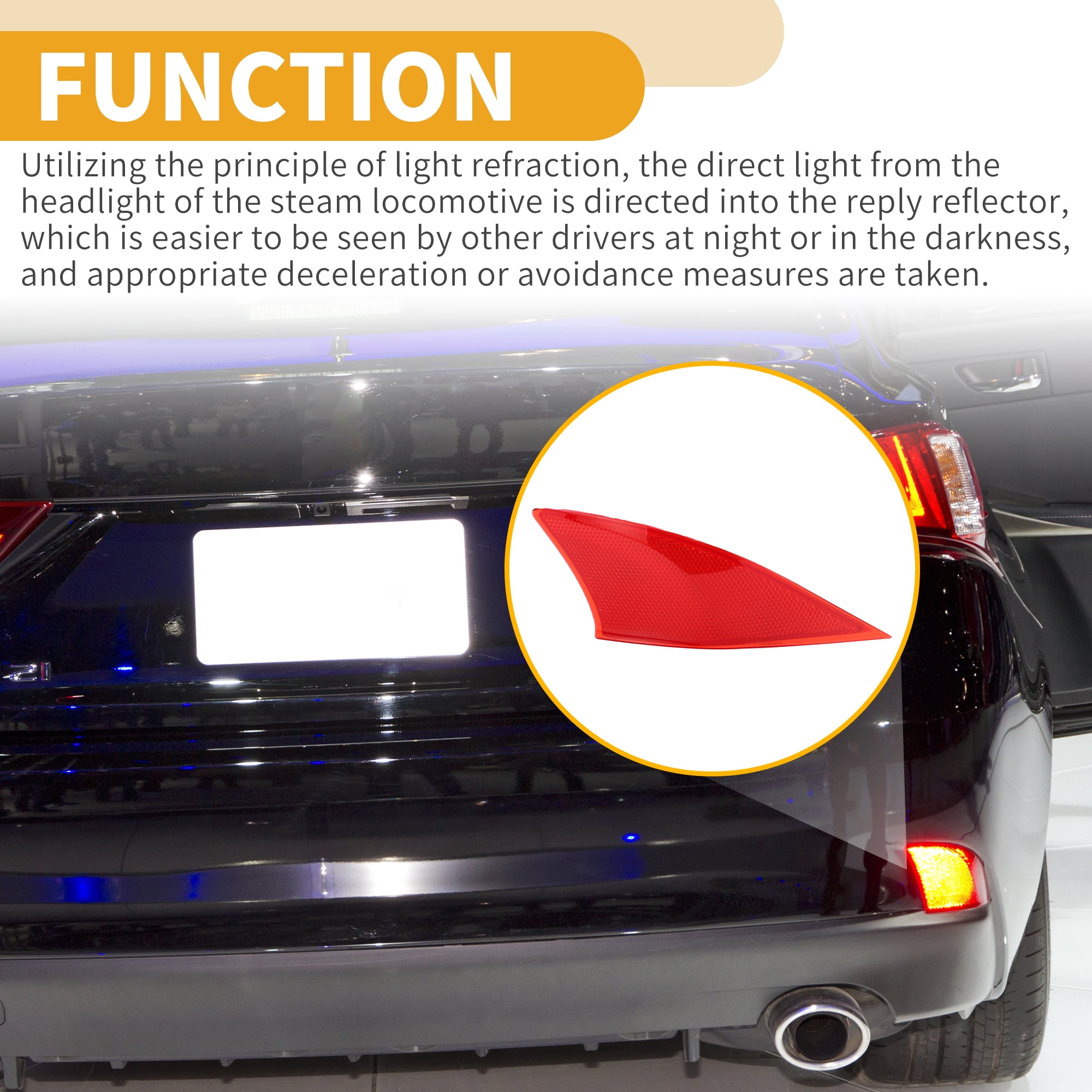Unique Bargains Bumper Reflector - Rear Right for Lexus IS300 2018-2021