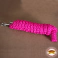 thumbnail image 2 of Horse Riding Poly Roping Lead Rope Fuchsia 1/4X8 Ft Snaps Hilason, 2 of 3