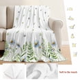 thumbnail image 5 of Farmhouse Botancial Blanket Soft Cozy Warm Throw Blanket for Couch, Plush Fuzzy Flannel Fleece Blankets for Sofa, Pastoral Daisy Leaves Watercolor Bed Blankets Lightweight Gifts for Women, 50"x60", 5 of 9