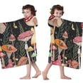 thumbnail image 4 of Red Mushroom Butterfly Black Pattern Hooded Bath Towel，60"x35" for Ages 3 To 12 Kids, Quick Dry Lightweight Soft Microfiber Hood Beach Towel Cover Up for Kids, 4 of 7