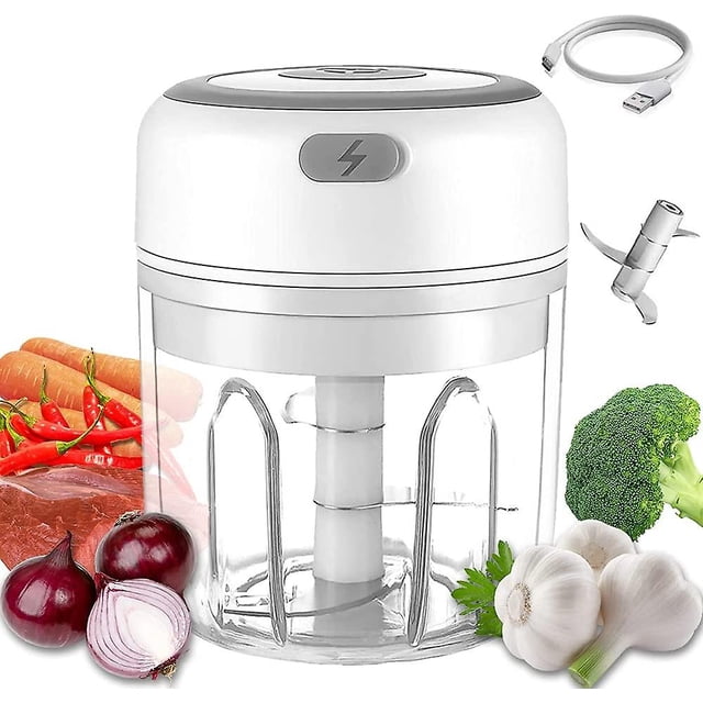 Mini Vitlökshackare Mixer Blender USB Elektrisk Hackare Vit 250ml