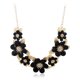thumbnail image 2 of Nueva moda mujer cadena diamante flor multicapa metal joyería resina collar (negro), 2 of 3