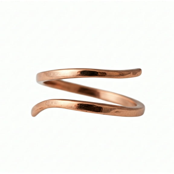 Pure Copper Wrap Ring, Adjustable Minimalist Coil Design, Everyday Wear Ring