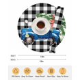thumbnail image 6 of 15 Inch Round Placemats Set of 6, Christmas Blue Truck Non Slip Heat Insulation PP Table Mats, Xmas Tree Bow Rustic White Black Checkered Washable Place Mats for Kitchen Dining Party Table Decor, 6 of 7