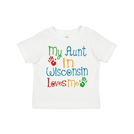 

Inktastic My Aunt in Wisconsin Loves Me Gift Toddler Boy or Toddler Girl T-Shirt