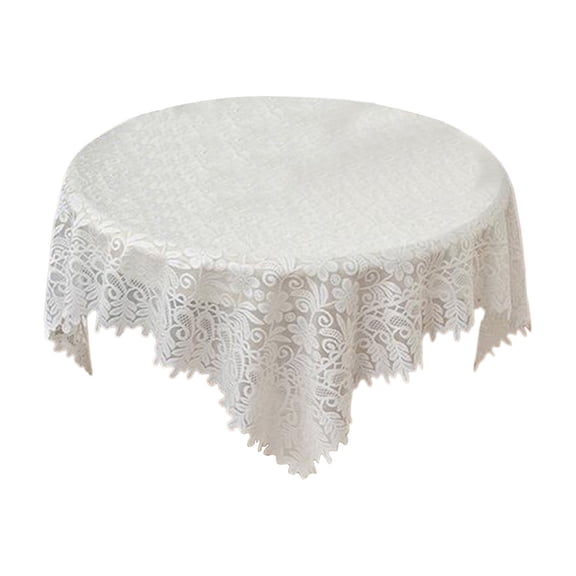 Cinvoph Lace Tablecloth Round Vintage Dining Table Cover Stain Resistant for Wedding Garden Balcony Decoration 24"