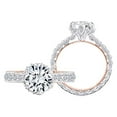 thumbnail image 2 of AFFY 14K Rose Gold Inner Shank Gold Plated Silver Outside Shank 1.5ct Center 7.5mm G-H-I Color Heart Arrows Cut Created Moissanite Engagement Rings Solitare with Accents Band Width 3.2mm Ring Size-5, 2 of 4