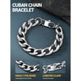 thumbnail image 6 of PROSTEEL Silver Cuban Bracelet for Men Thick Curb Link Chain 13MM 9 Inch Stainless Steel Wrist Bracelets Birthday Father Day Jewelry Gifts, 6 of 9