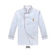 thumbnail image 3 of relayinert Veste de Chef Unisexe Blanche en Polyester Confortable à Porter Veste de Chef Unisexe Blanche (Manches Longues) 4TG, 3 of 6