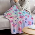 thumbnail image 3 of Spring Floral Blanket Soft Cozy Warm Throw Blanket for Couch, Plush Fuzzy Flannel Fleece Blankets for Sofa, Purple Pink Blue Flower Summer Botanical Bed Blankets Lightweight Gifts for Women, 50"x60", 3 of 9