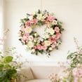thumbnail image 7 of Japceit Spring Rose Wreath, Artificial Green Leaves and Flowers Wreath for Front Door, Decorative Wall Hanging for Indoor Outdoor Party and Garden Decor, 7 of 7