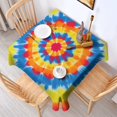 thumbnail image 2 of Colorful Tie Dye Mandala Square Tablecloth,Waterproof Square Table Cover,Wipeable Spillproof Washable Table Cover for Home Kitchen Party Decor 60"x60"(152x152cm), 2 of 6