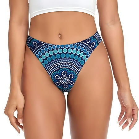 Adobk Dot Painting Print Seamless Women Underwear Thongs No Show Ladies Thong No Line Breathable Comfortable Panties Undies for Women-XX-Large
