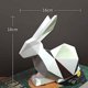 thumbnail image 2 of Estatua Estatuilla Conejo Escultura Animal Decoración Moderna Conejo Arthome Resina 15cm JAMW Sencillez, 2 of 4