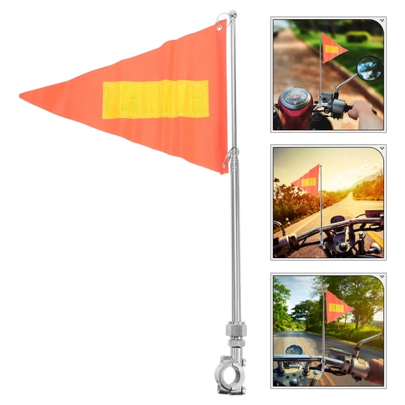 KALLORY 1Pack Multi Color Steel Flagpole for Bike and Wheelchair Safety 11.79X11.40X1.41in