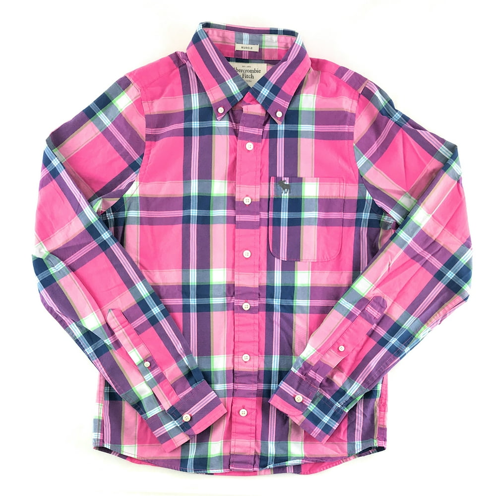 abercrombiefitch abercrombie & fitch mens long sleeve plaid shirt