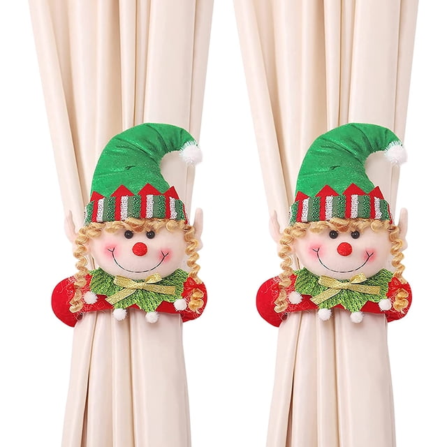 JM Pack de 2 soportes para cortinas de encaje para cortinas navideñas Curt JM JM