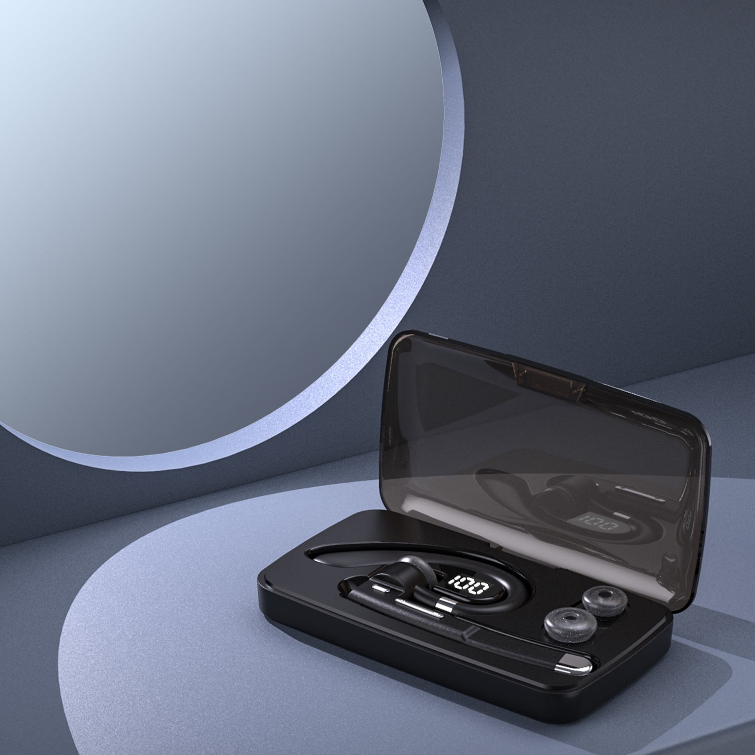 Bluetooth Headset for Cell Phones, Bluetooth Earpiece 5.0 with Noise Cancelling, 16Hrs Talktime with Charging Case Hands-Free Earphones Compatible iPhone Android Driving/Business/Office