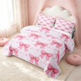 thumbnail image 3 of Erosebridal Cartoon Bow Twin Quilt Set, Princess Bowknot Twin Coverlet Set, Pink Reversible, Pastel Pink, 2-Piece (1 Bedspread and 1 Pillowcase), 3 of 7