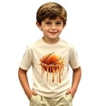 thumbnail image 4 of KHONTS Basketball Graphic T-Shirt Summer Short Sleeve Crew Neck Tops,Size 2-13 Years Beige 110, 4 of 4