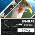 thumbnail image 6 of 50pcs 1/8 3/16 1/4 3/8 1/2 oz Offset Jig Head Fishing Hooks Crappie Trout Lure, 6 of 6