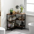 thumbnail image 4 of VECELO L-Shaped 3 Tiers Corner Shelf, Brown, 4 of 11