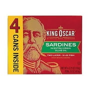 (4 pack) King Oscar Hot Jalapeno Peppers Brisling Sardines in Extra Virgin Olive Oil, 3.75 oz Can