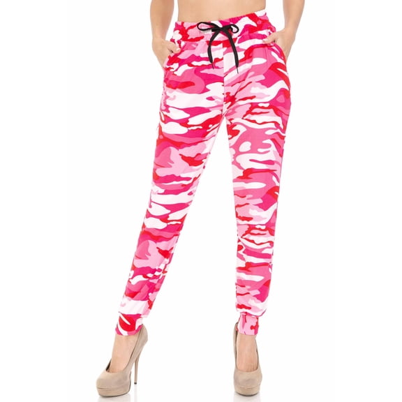 World of Leggings Buttery Soft Pink Camouflage Joggers - Small