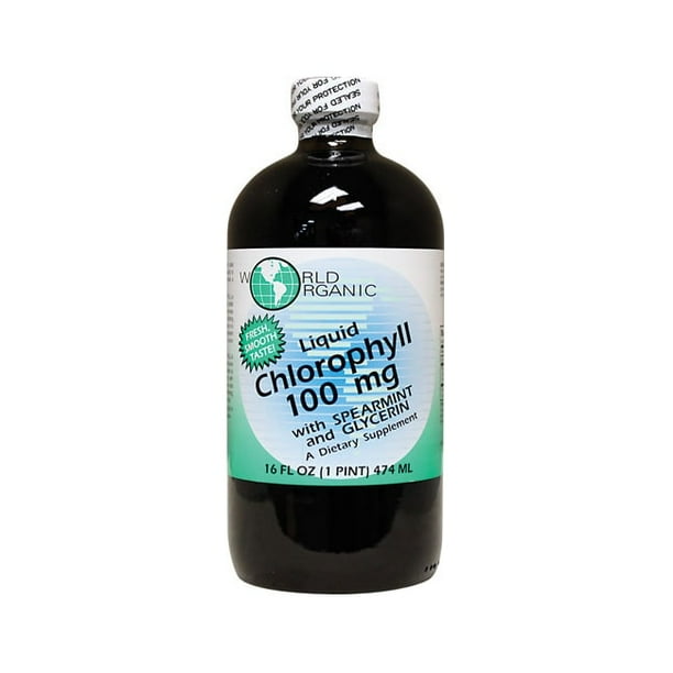 World Organic Chlorophyll Liquid with Spearmint and Glycerin 100 mg 16