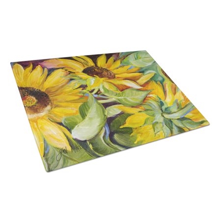 Caroline's Treasures Sunflowers Glass Cutting Board Large