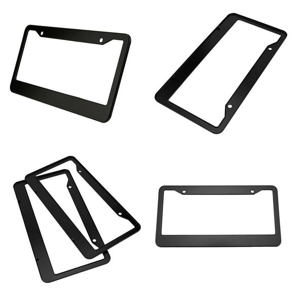 US 2-4Pc Black License Plate Frame Tag Cover Stainless Front Back Universal