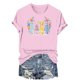 thumbnail image 4 of Mujeres Manga Corta de Verano Tops Día de San Valentín Impreso Cuello Redondo, Camisa de Moda Casual Blusa, 4 of 6