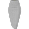 thumbnail image 2 of H&C Women Premium Nylon Ponte Stretch Office Pencil Skirt High Waist Made in The USA Below Knee, 2 of 5