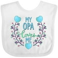 thumbnail image 3 of Inktastic My Opa Loves Me with Flowers and Hearts Boys or Girls Baby Bib, 3 of 4