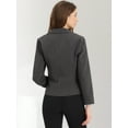 thumbnail image 4 of Chaqueta abierta de la chaqueta del traje de la cosecha del trabajo de la oficina del frente de las mujeres Gris oscuro XS, 4 of 6