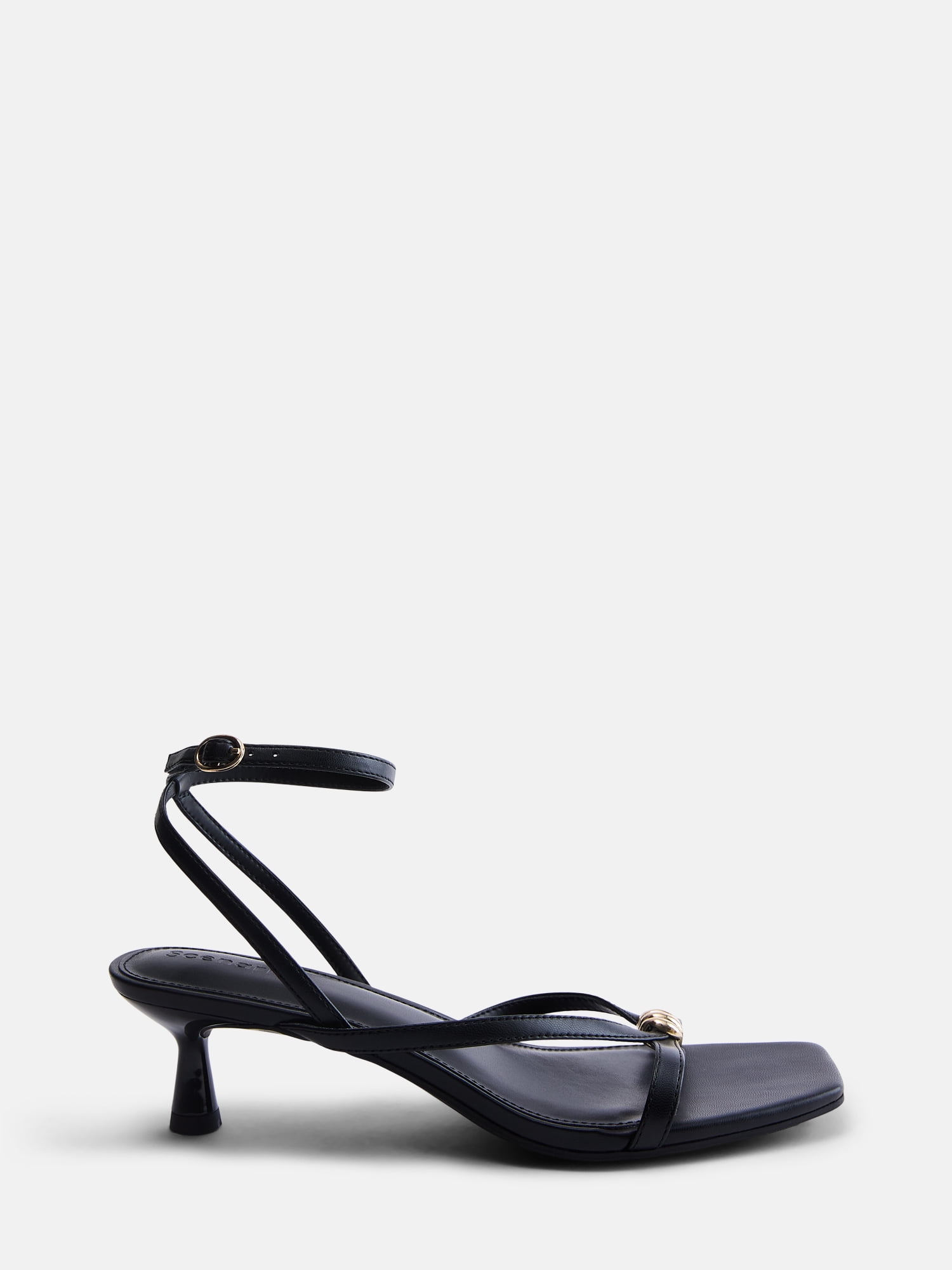 Scenario Women's Strappy Heels with Metal Ornament