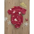 thumbnail image 4 of Qiylii Baby Boy Christmas Romper Lapel Neck Bow Tie Crotch Button Loose Bodysuit, 4 of 8