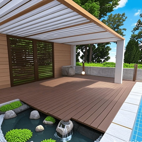 CoSoTower 2FT Patio Deck Tiles, Diy Module Interlocking Decking Tiles Floor Tile,Easy and Quick Installation Court Tiles for Porch Poolside Outdoor and Indoor Balcony Backyard 24PCS Red Brown