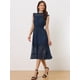 thumbnail image 4 of Vestido casual de gasa para mujer, sin mangas, cintura ahumada, dorado, estrellas metálicas, vestidos de fiesta Azul oscuro XL, 4 of 6