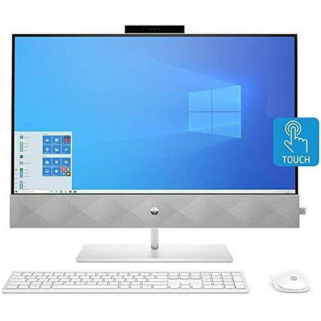 HP Pavilion 27 Touch Desktop 2TB SSD 64GB RAM (Intel 10th gen Processor with Six cores and Turbo Boost to 4.30GHz, 64 GB RAM, 2 TB SSD, 27-inch FullHD Touchscreen, Win 10) PC Computer All-in-One