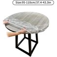 thumbnail image 2 of SURJDE PVC Round Fitted Tablecloth Clear Waterproof Table Cloth Anti-Scald Oil Proof Kitchen Table Cover, 95-110CM, 2 of 7