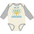 thumbnail image 3 of Inktastic My 1st Hanukkah with Menorah and Stars Boys or Girls Long Sleeve Baby Bodysuit, 3 of 5