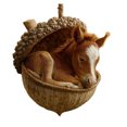 thumbnail image 1 of Adornos de animales del bosque con bellotas, adornos navideños con piñas y animales, adornos colgantes de criaturas del bosque en acrílico 2D para amantes de la naturaleza, 1 of 7
